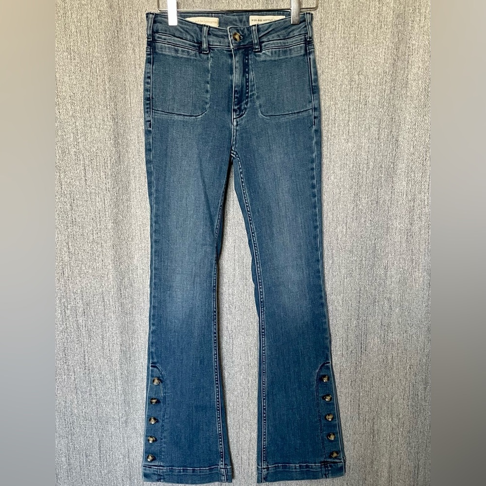 Anthropology Pilero & Letterpress high rise bootcut with button detail size 25